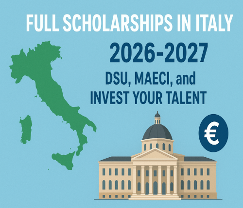 بورسیه فول فاند ایتالیا 2027-2026 | راهنمای کامل DSU، MAECI و Invest Your Talent (تحصیل رایگان + ۹۰۰ یورو)